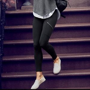Athleta Black High Rise Metro Drifter Tights Leggings Size XS